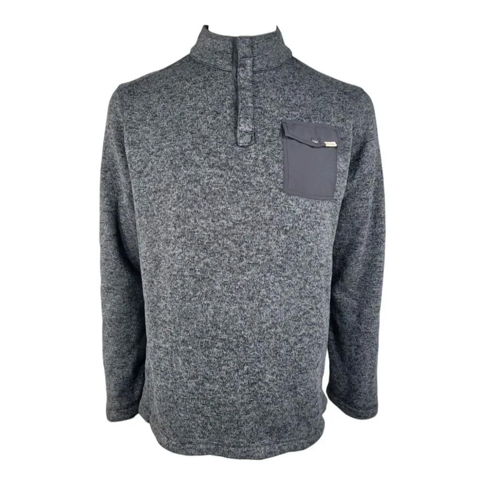 Woolrich Drifter Sweater Men's 1/4 Snap Fleece Pullover XL Gray Outdoor Gorp VTG